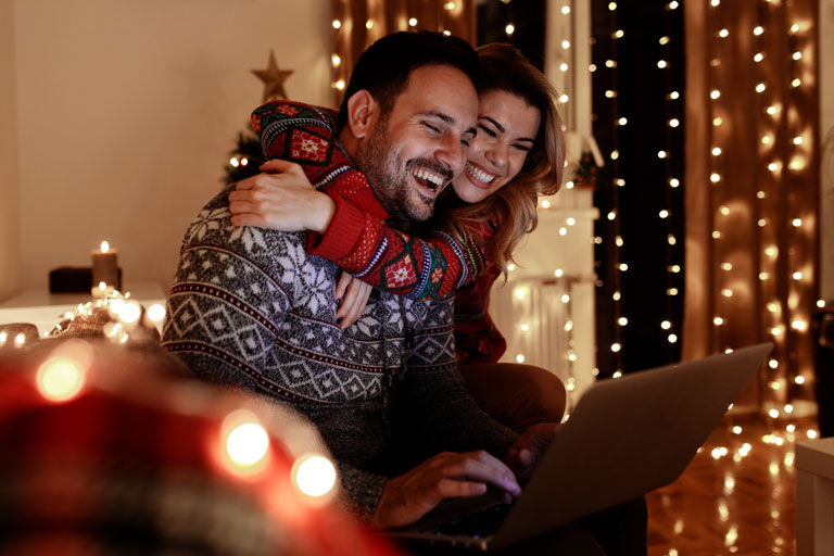 Couple online shopping